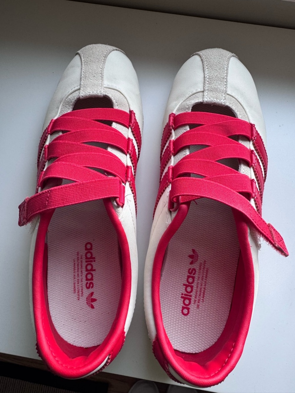 adidas White Athletic Sneakers with Red Straps - Picture 4 of 4